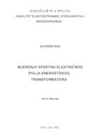 Mjerenje spektra električnog polja energetskog transformatora
