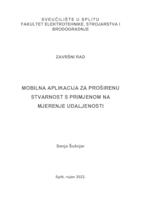 Mobilna aplikacija za proširenu stvarnost s primjenom na mjerenje udaljenosti