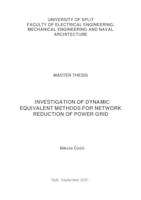 Investigation of dynamic equivalent methods for network reduction of power grid