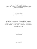 Parametriranje i puštanje u rad frekventnog pretvarača Siemens SINAMICS V20