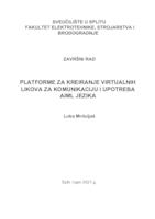 Platforme za kreiranje virtualnih likova za komunikaciju i upotreba AIML jezika