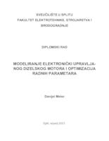 Modeliranje elektronički upravljanog dizelskog motora i optimizacija radnih parametara