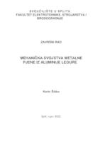 prikaz prve stranice dokumenta Mehanička svojstva metalne pjene iz aluminije legure