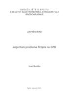 prikaz prve stranice dokumenta Algoritam problema N tijela na GPU