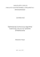 prikaz prve stranice dokumenta Optimizacija izvršavanja algoritama matričnog računa na različitim računalnim arhitekturama