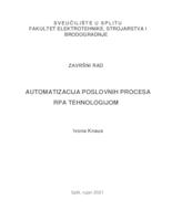 prikaz prve stranice dokumenta Automatizacija poslovnih procesa RPA tehnologijom