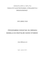 prikaz prve stranice dokumenta Programski dodatak za obradu signala za digitalne audio stanice