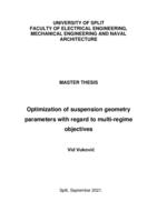 prikaz prve stranice dokumenta Optimization of suspension geometry parameters with regard to multi-regime objectives