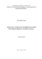 prikaz prve stranice dokumenta Analiza i pregled komercijalnih fotonaponskih tehnologija