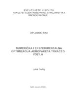 prikaz prve stranice dokumenta Numerička i eksperimentalna optimizacija aeropaketa trkaćeg vozila