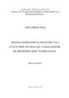prikaz prve stranice dokumenta Izrada Dungeons & Dragons full stack web aplikacije s naglaskom na moderne web tehnologije