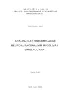 prikaz prve stranice dokumenta Analiza elektrostimulacije neurona računalnim modelima i simulacijama
